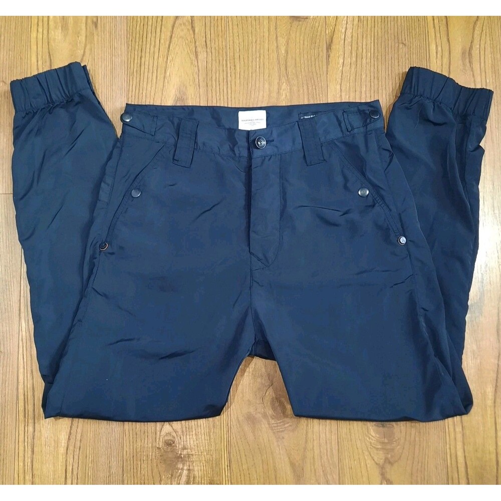 Marshall Artist Modern Tailoring Nylon Track Pants Cuffed Jogger Navy Blue Sz 30